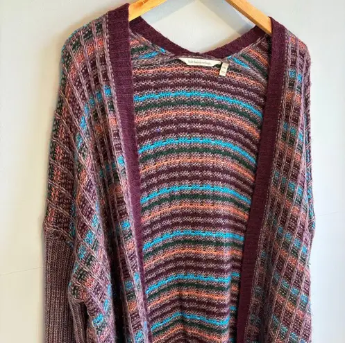 Soft Surroundings Multi-Color Textured Eirene Open Front Cardigan Sweater - L/XL
