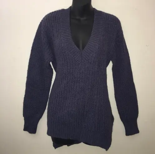 Jachs Gorgeous Oversized v neck knit sweater Blue NWT s