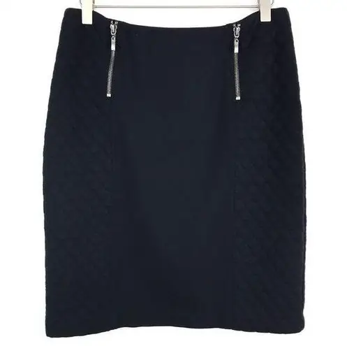 J. McLaughlin  Black Quilted Zipper Pencil Mini Skirt 4