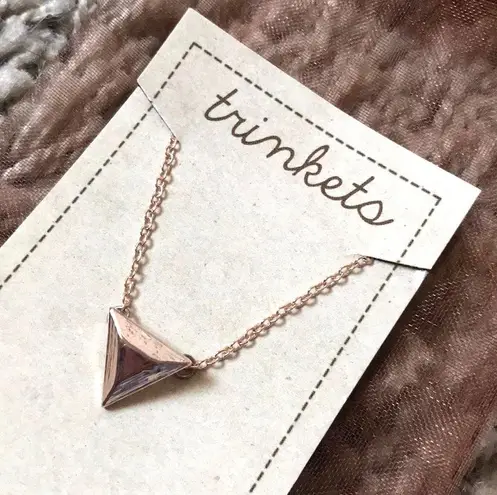 Boho Modern Pendant Necklace Rose Gold Color Triangle Pyramid Minimalist Chain