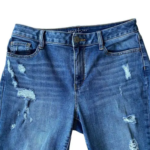 Belle Sky Belle + Sky Mom Jean women's size 4 skinny light wash stylish rips five pocket