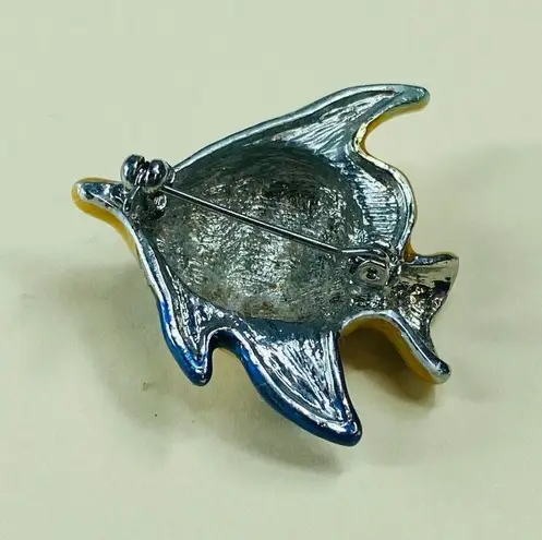 Fish Jewelry Pin Brooch Multicolor Enamel Painted Metal Rhinestone Accents