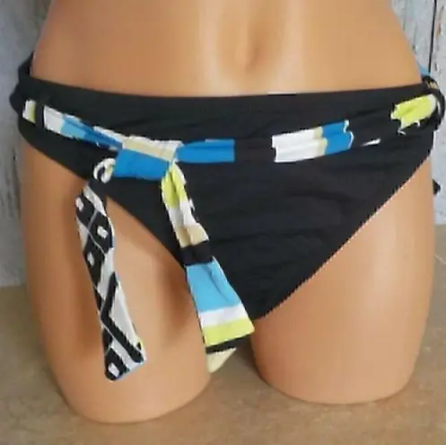 Jag jeans NEW NWT  Solid Black Pink White Belted Floral Y2K Bikini BOTTOM Small