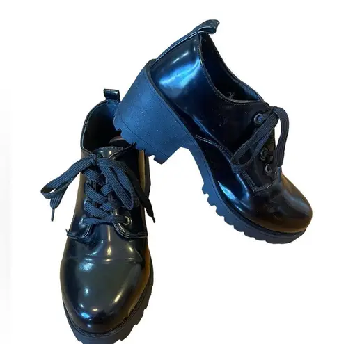 Dirty Laundry Y2K Chunky Black Heeled Oxford Shoes Womens Size 7.5