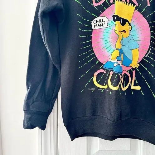 The Simpsons SSI Vintage 1991 Black Cotton Sweatshirt Bart Cool Chill Man Small