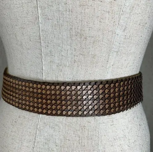 Cinch Vintage Statement Belt Womens Brown  Waist Stretch Scales 90s Wood Theme