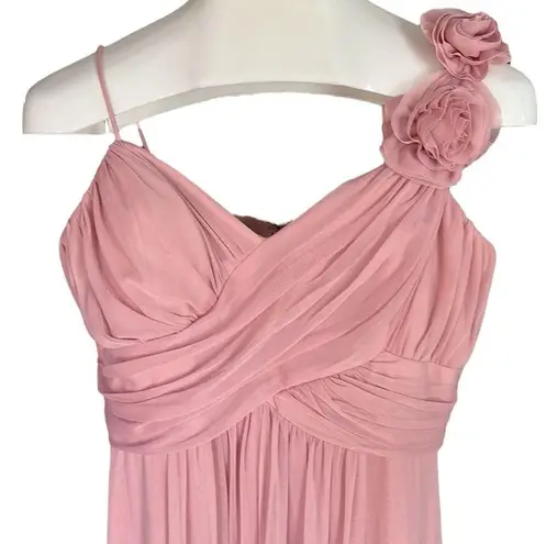 Camille La Vie flowered one shoulder gown