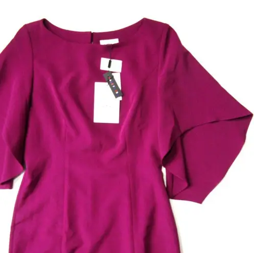 Milly NWT Mila in Berry Italian Cady Butterfly Sleeve Sheath Dress 10 $450