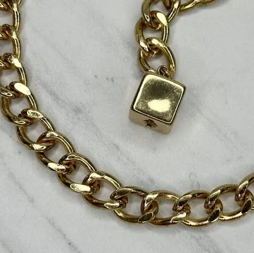 Cream Woven Gold Tone Metal Chain Link Belt One Size ✨