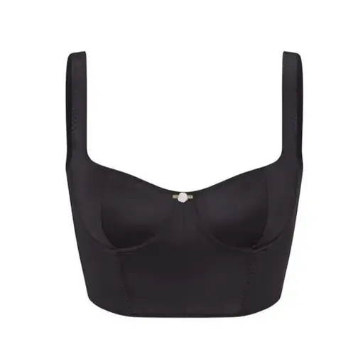 SKIMS NWT Stretch Satin Corset - Onyx - XS