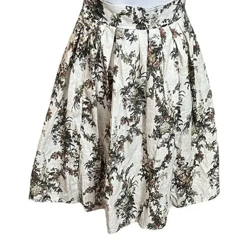 Agua Bendita Menta Papier Dress Floral Fit and Flare Open Back Womens Size Small