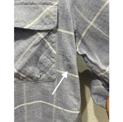 Ivanka Trump Blue White Plaid 3/4 Sleeve Blouse