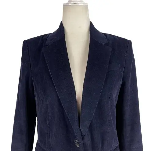 Babaton Aritzia Taylor Corduroy Royal Navy Single Breasted Front Blazer Size 6