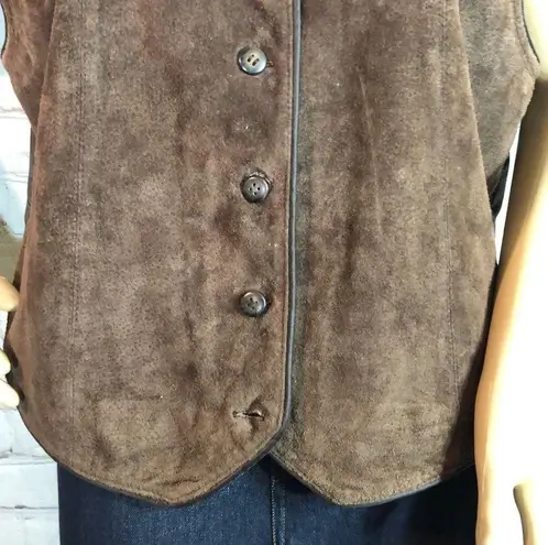 Marsh Landing Vintage Petites Suede Western Style Brown Suede Vest LP