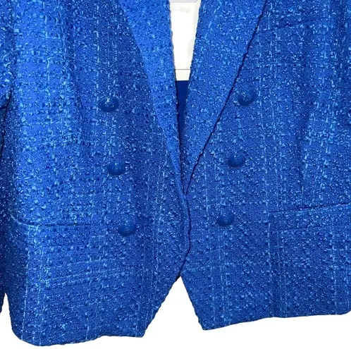 L'Agence NEW NWT L’AGENCE Brooke Double Breasted Tweed Crop Blazer In Twilight Blue