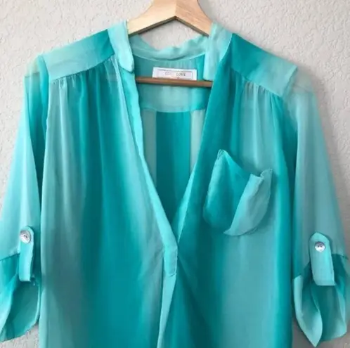 Lucy Love Boutique Sheer Long Sleeve Top S