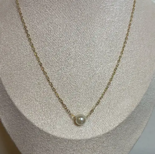 Handmade  Gold Pearl Charm Necklace - Image 4