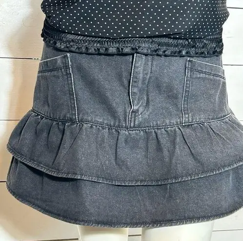 Romwe Women's Black Denim Mini Skirt Size Medium