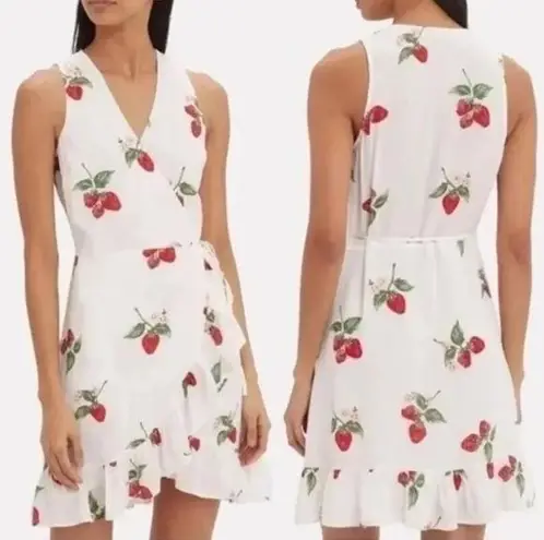 Rails Koreen Cherry Print Mini Ruffle Wrap Dress Size Small