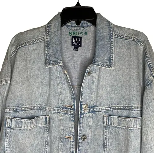 Gap Vintage  Denim Jean Utility Shirt Jacket Oversized Women's Size Large