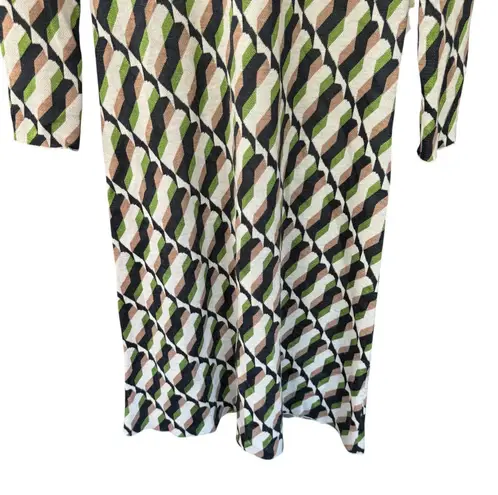 St. John Peridot Geometric Dress Green Multicolor Size Large NWOT