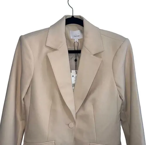 Cinq à Sept NEW NWT Cinq A Sept Kym Zipper Sleeve Blazer Jacket In Sand