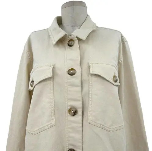 Madewell  Long Belted Chore Coat Cream Ivory Size XL **Missing Belt