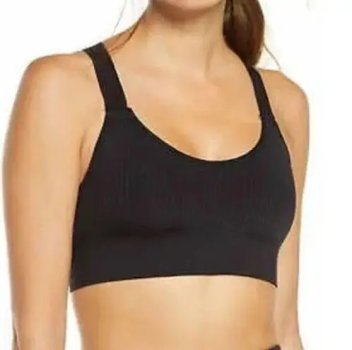 Zella  black ribbed sports bra NWT size small