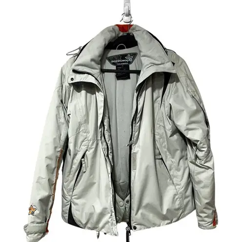 ROSSIGNOL Hooded Perfomance Ski Jacket Beige Sz M Size M