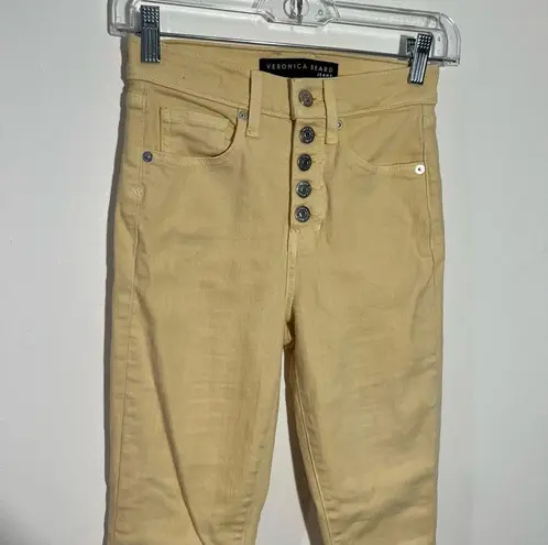 Veronica Beard New Maera High Rise Skinny Jeans In Mustard Size 24/00 Button Fly