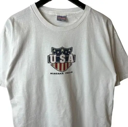 Vintage 90s USA Niagara Falls T Shirt White Large L Single Stitch Graphic Tee