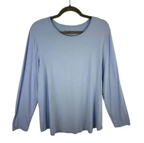 Chico's  Light Blue Long Sleeve Lightweight Stretchy Rayon T-Shirt Size XL