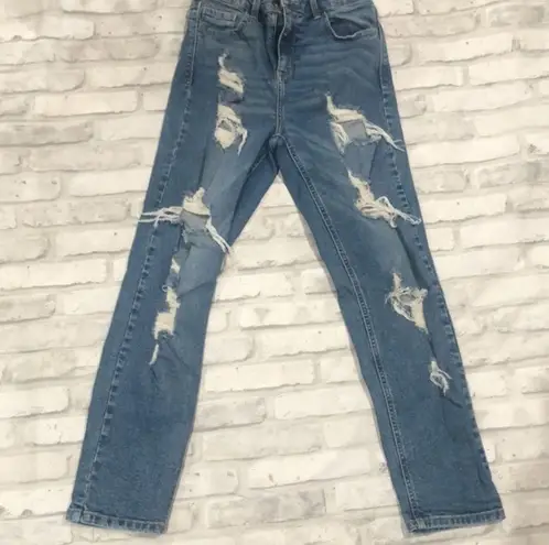 Cello  high waisted ankle length destroyed jeans