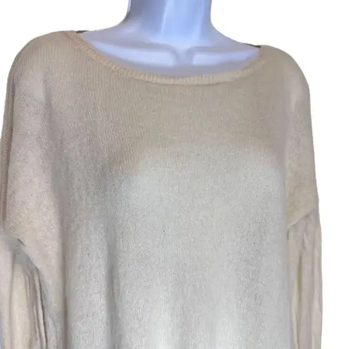 360sweater cashmere long sleeves beige sweater size Small