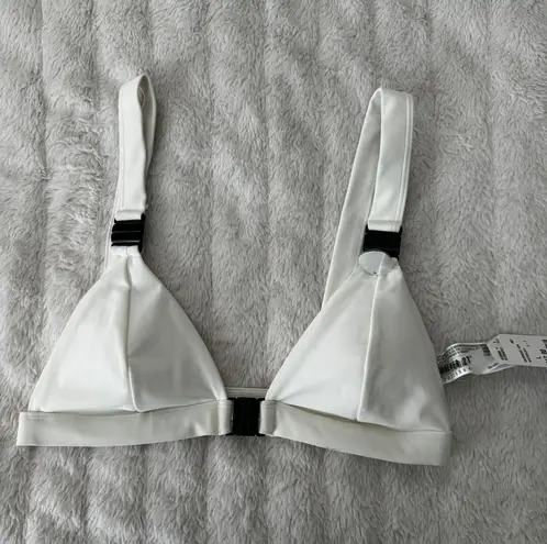 Forever 21 White Triangle Swim Top