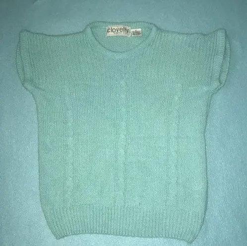 CLOVELLY By Zachary Belil silk angora blend knit sweater short sleeves size S