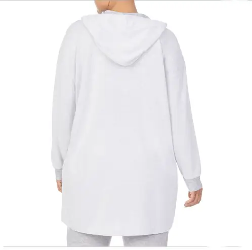 Refinery29 Double Knit Mid Thigh Zip Front Jacket White