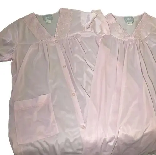 Blair Women's Pink Nightgown & Robe Set Size small s nylon