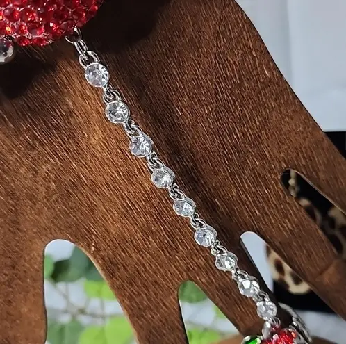 Unique Statement Red Apple Bracelet with Attached Ring