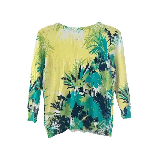 Joseph A . Floral Button Down Cardigan Sz Medium Petite