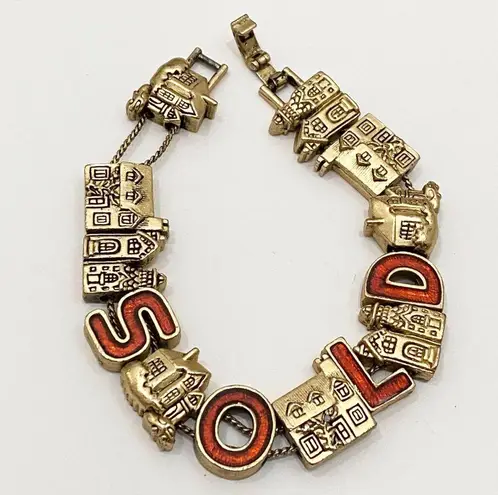 Vintage Realtor “SOLD” House Slider Charm Bracelet