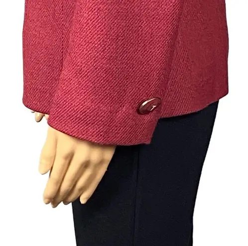 Talbots  100% Wool dark red blazer with large logo buttons & Pockets Size 12 EUC