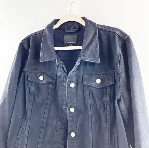 Banana Republic  Long Sleeve Button Front Classic Denim Jacket Washed Black XL