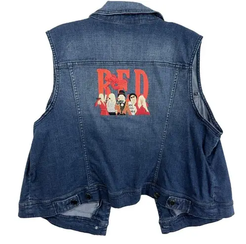 Taylor Swift Denim Vest Custom Embroidered Red Album Lane Bryant Blue 188 Size undefined