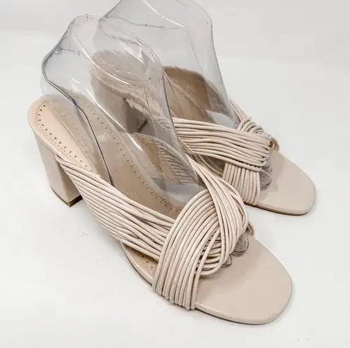 Adrienne Vittadini NEW Annalee Ivory Strappy Sandal Mule Heel, Size 9.5