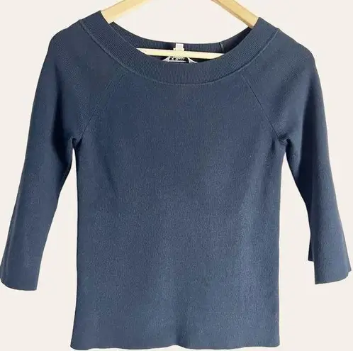 LK Bennett L.K. Bennett Navy Blue 3/4 Flared Bell Sleeve Pullover Sweater Top Sz XS
