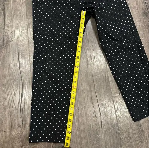 Elle  Brand Skinny Ankle Black White Polka Dot Career Pants Trousers Size 8