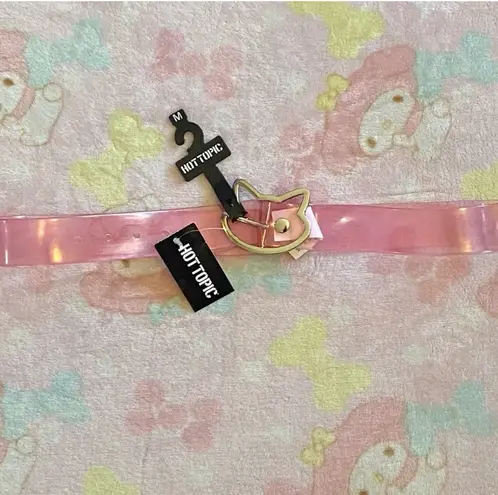 Hot Topic Kitty Buckle clear Pink  belt (NEW) M