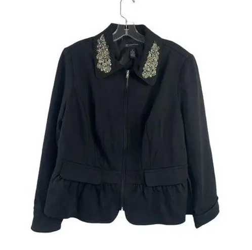 INC International Concepts Women's Shoulder Bling Blazer Black Size 1X
