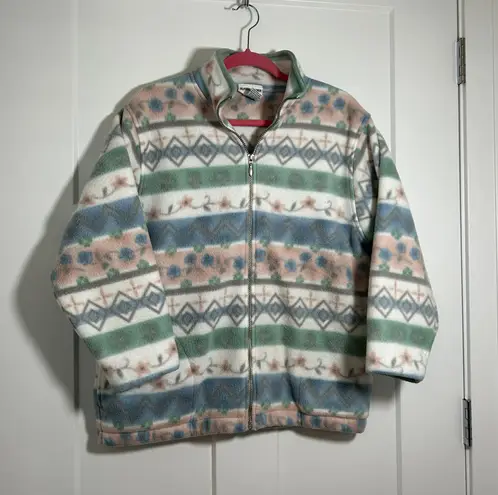 Alfred Dunner Petite Vintage women’s small oversized fleece full zip jacket